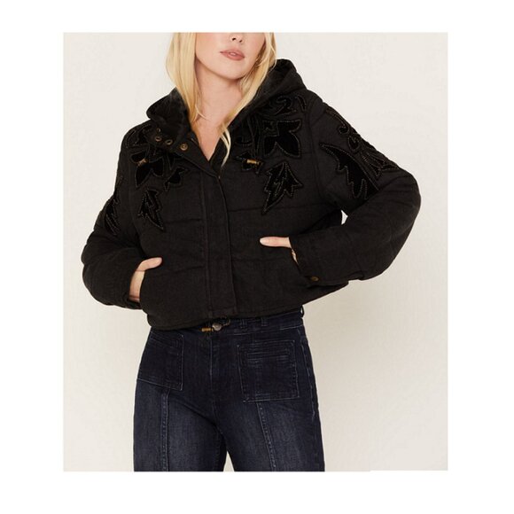 Free People Fleur de Lis Denim Puffer Jacket - Picture 3 of 16